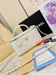 Chanel Vanity Case Bag in Quilted Patent Leather