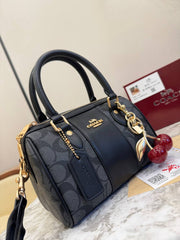 Coach Mini Rowan Bag in Signature Canvas with Cherry Charm