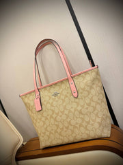 Coach City Zip Tote in Signature Canvas