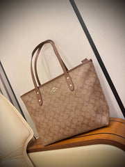 Coach City Zip Tote in Signature Canvas