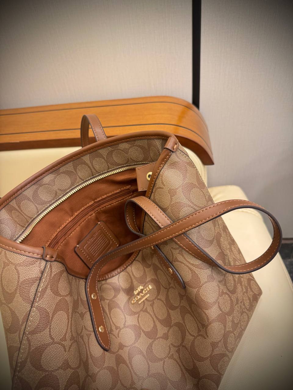 Coach City Zip Tote in Signature Canvas