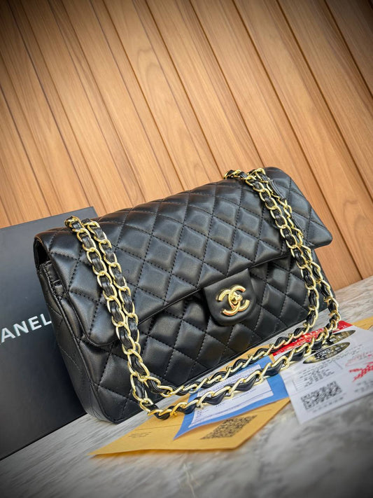 Chanel Classic Double Flap Bag in Quilted Lambskin Leather