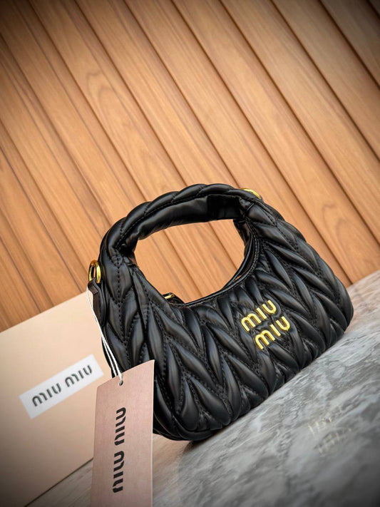 Miu Miu Wander Matelassé Nappa Leather Mini Hobo Bag