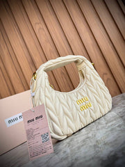 Miu Miu Wander Matelassé Nappa Leather Mini Hobo Bag