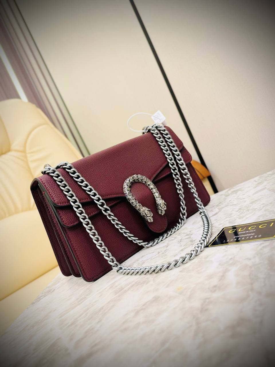 Gucci Dionysus Shoulder Bag in Pebbled Leather