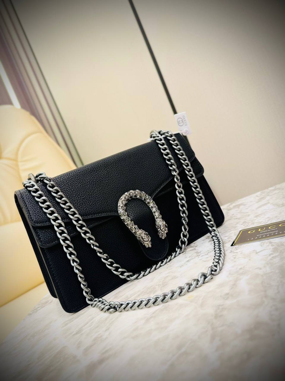 Gucci Dionysus Shoulder Bag in Pebbled Leather