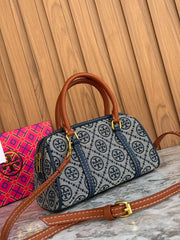 Tory Burch T-Monogram Jacquard Mini Barrel Bag