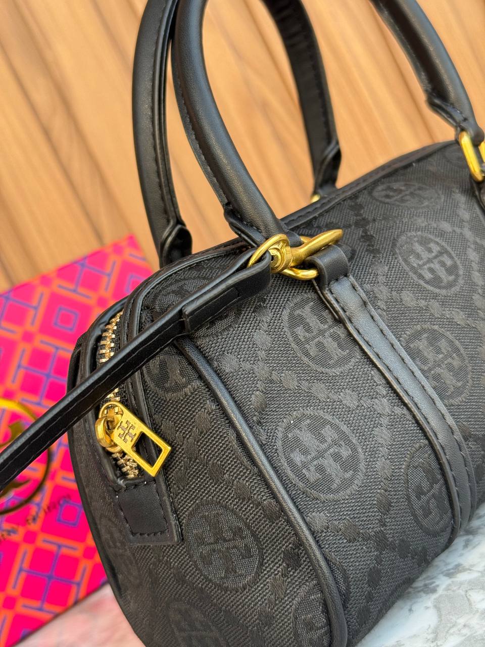 Tory Burch T-Monogram Jacquard Mini Barrel Bag