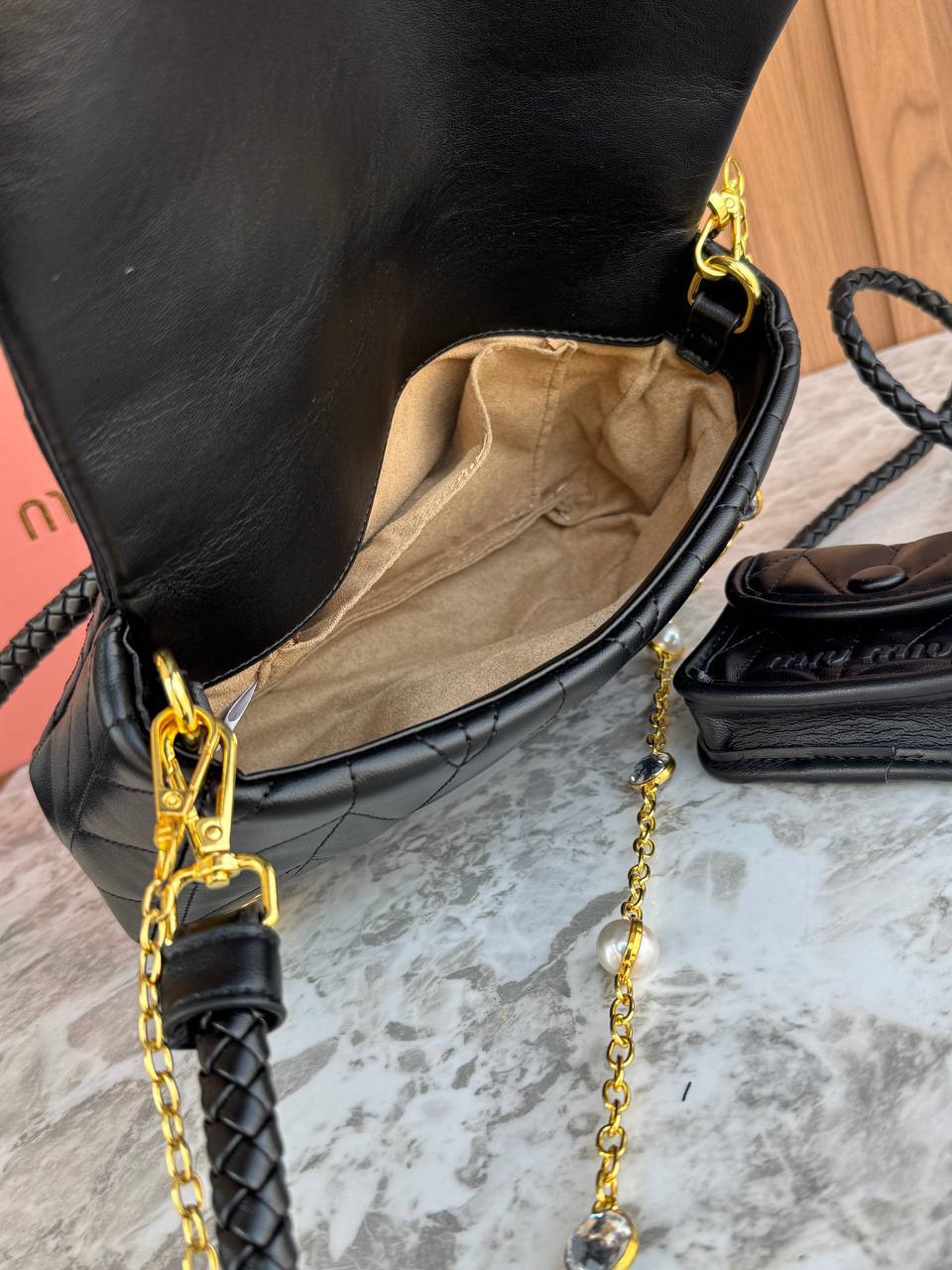 Miu Miu Wander Matelassé Nappa Leather Shoulder Bag