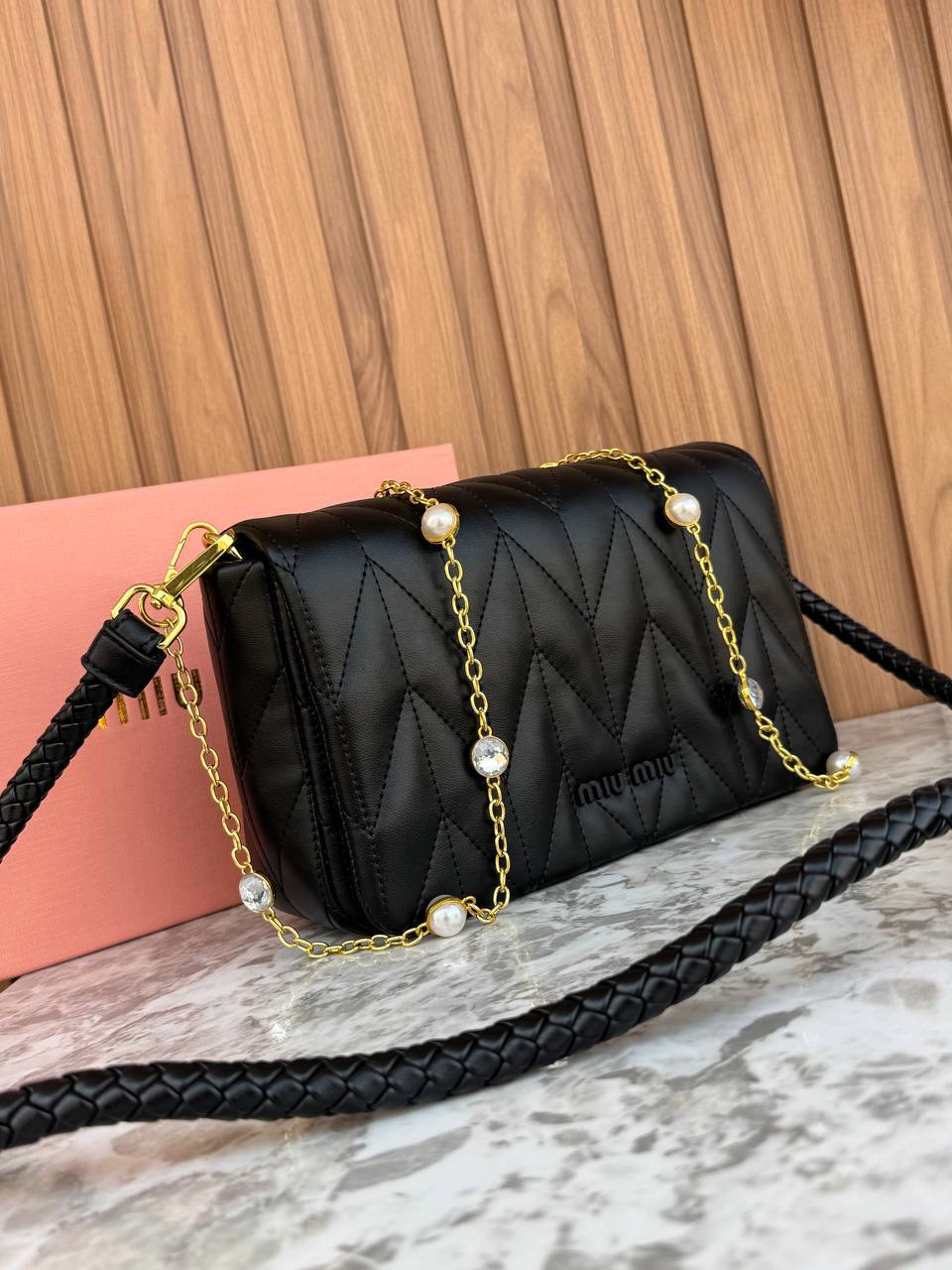 Miu Miu Wander Matelassé Nappa Leather Shoulder Bag