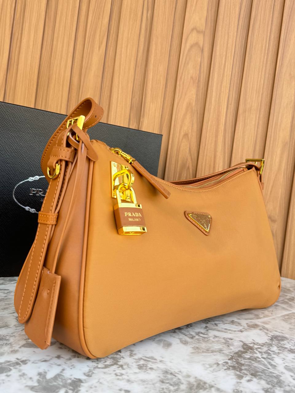 Prada Re-Edition Hobo Bag with Padlock