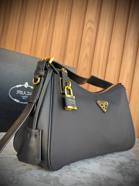Prada Re-Edition Hobo Bag with Padlock