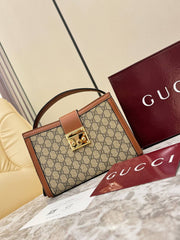 Gucci Padlock Medium Top Handle Bag in GG Supreme Canvas