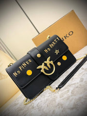 Pinko Love Bag in Smooth Leather with Graffiti Lettering
