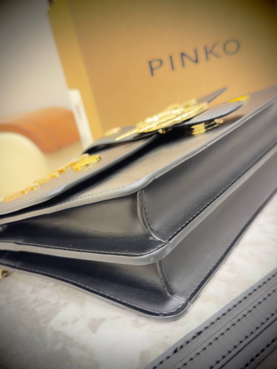 Pinko Love Bag in Smooth Leather with Graffiti Lettering